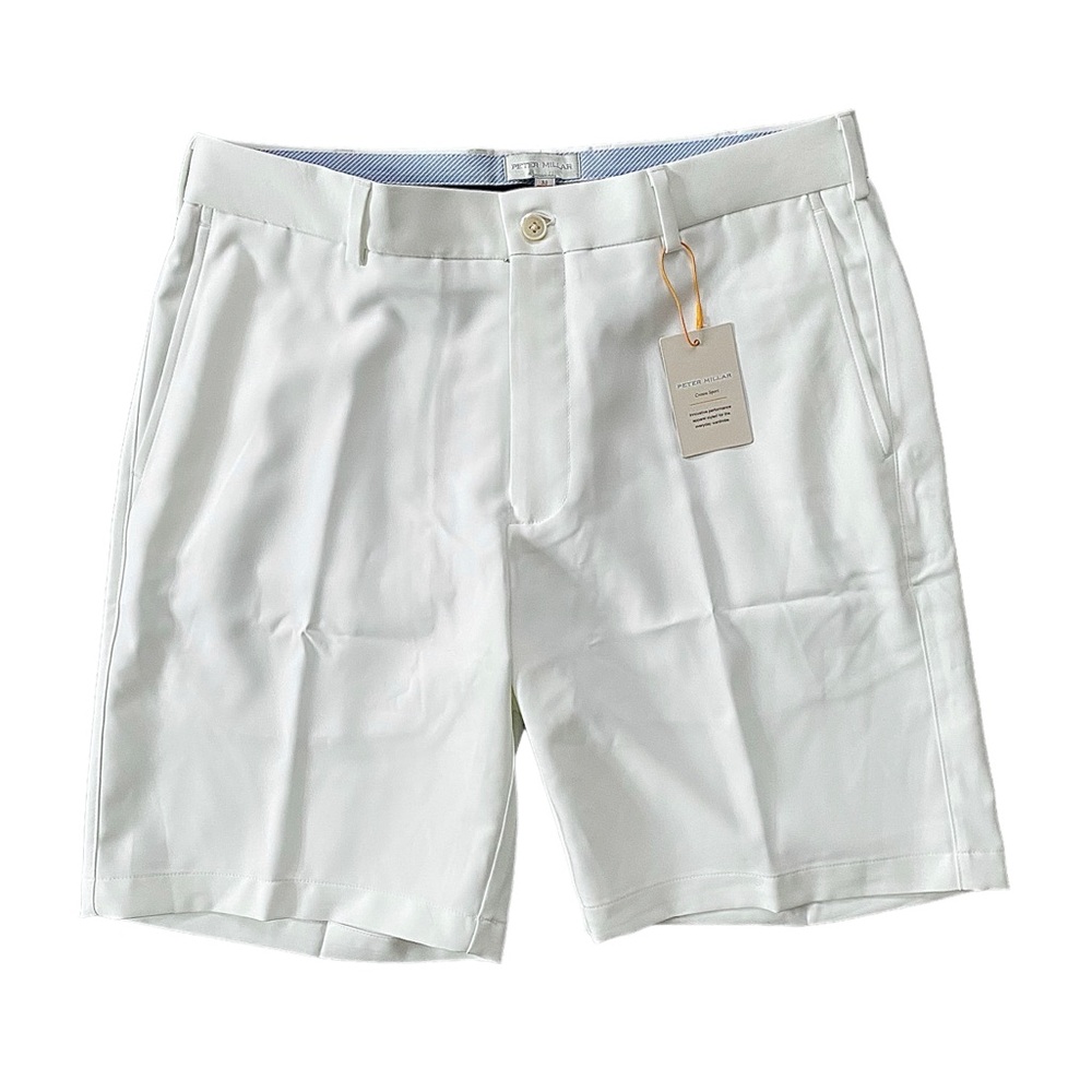 NWT Peter Millar Salem Performance Lightweight Golf White Stretch Shorts Size 38